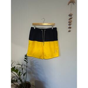 Blue and Yellow Speedo Mesh-Lined Swimming Trunks | 7" Inseam - (Men's XL)